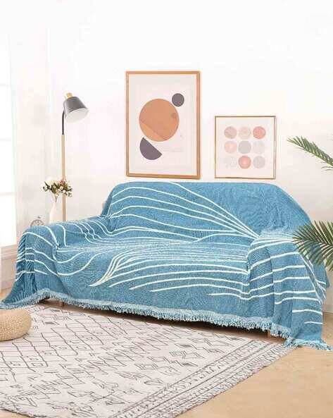 Cortina Eyelet Curtain Striped 2-Seater Reversible Sofa Cover