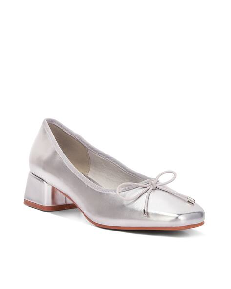 LONDON RAG Women Slip-On Square-Toe Ballerinas with Bow Accent