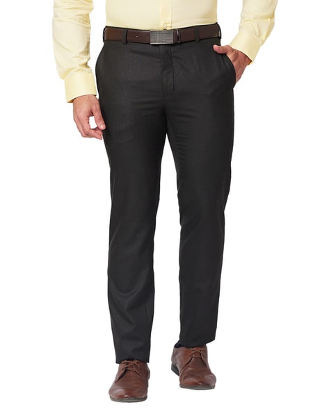 Raymond Men Slim Fit Flat-Front Trousers