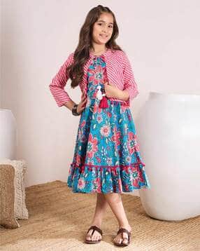 pspeaches Girls Floral Print Fit & Flare Dress-picture-29