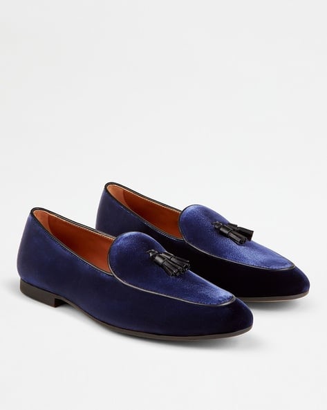 Tod\'s Men\'s Blue Velvet Loafers Man MULTICOLOUR Loafers with Tassels in Velvet  main image 3