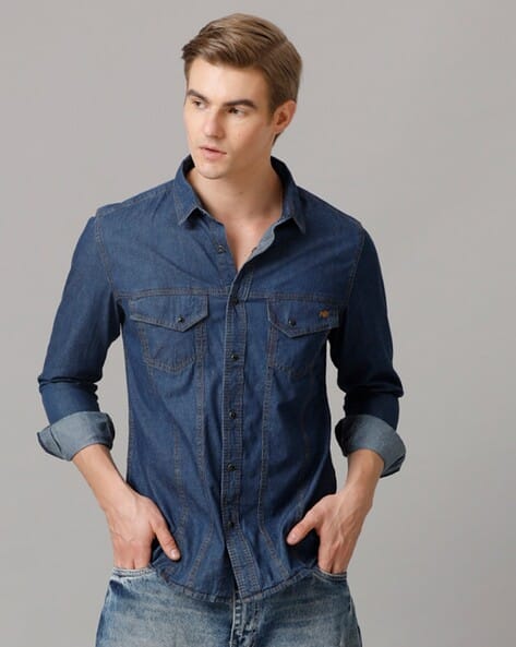 Buy Blue Shirts for Men by Temple Of Denim Online