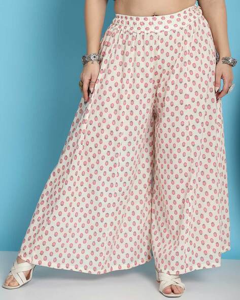 Women Floral Print Flared Palazzos Price in India