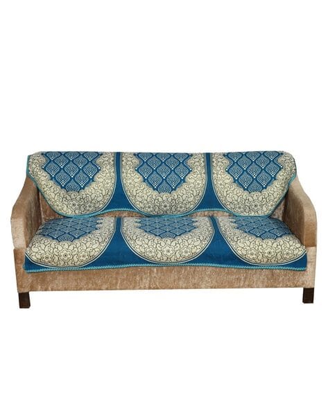 Set of Floral Print 3-Seater Sofa Covers