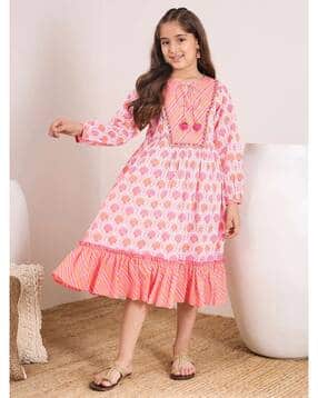 pspeaches Girls Floral Print Fit & Flare Dress-picture-25