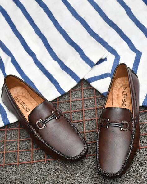 Men Slip-On Loafers with Flat Heels - Main Image