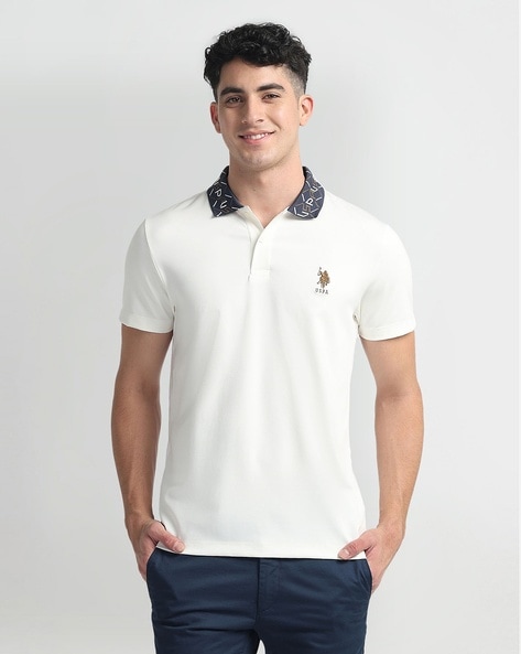 Men Extra Slim Fit Polo T-Shirt with Logo Embroidery