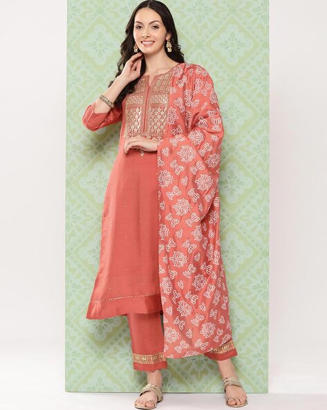 Printed Straight Kurta Set Price in India