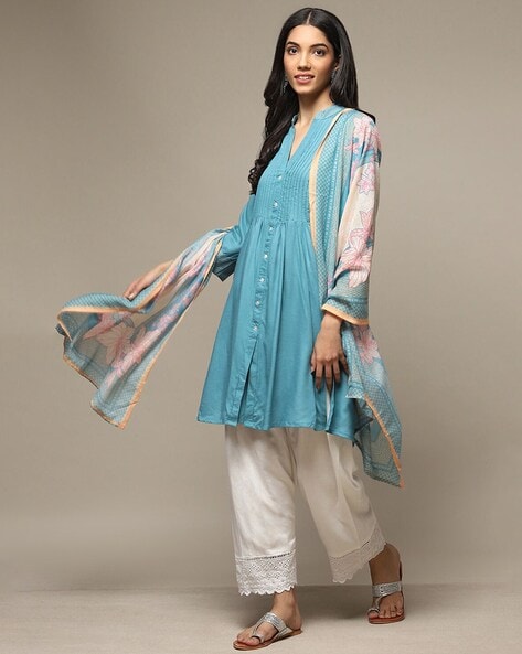 Buy Turquoise White Kurta Suit Sets for Women by Biba Online Ajio