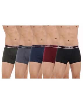 dollar bigboss Pack of 5 Men Solid Combed Cotton Double Pouch Support Trunks-picture-43