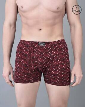 Men Soft Combed Cotton Printed Trunks-image-2