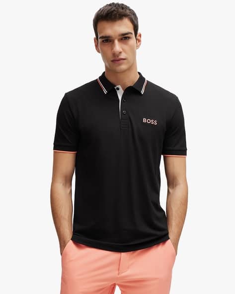 Ajio Hugo Boss Polo T Shirts India Price Cotton Blend Regular Fit