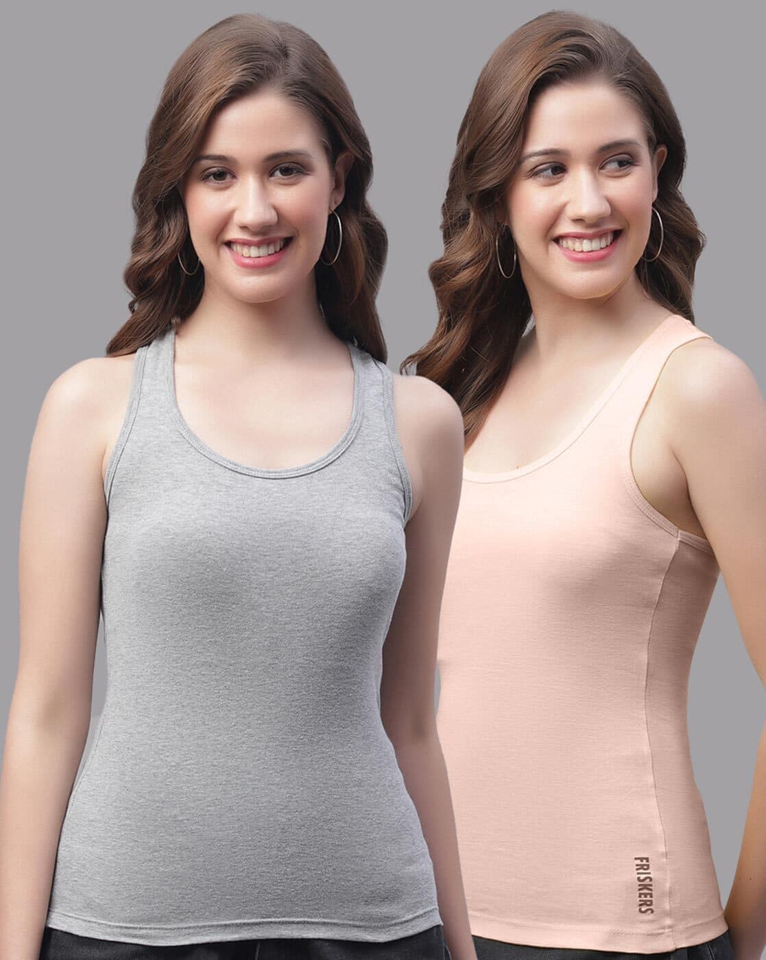 トップス Bijoux grey tanktop Buy Grey & Beige Tops for Women by FRISKERS Online | Ajio.com