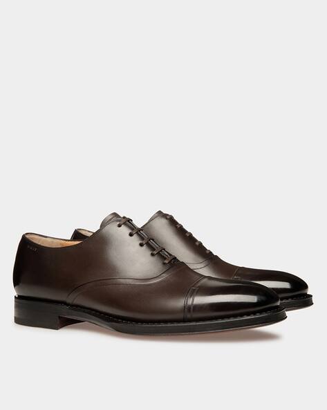 Buy Bally Sadhy Leather Lace-up Shoes | Brown Color Men | AJIO LUXE
