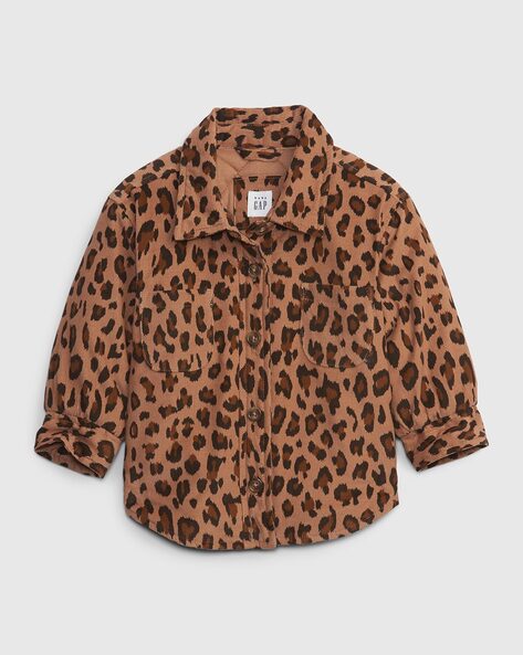 Baby Leopard Print Button Down Shacket