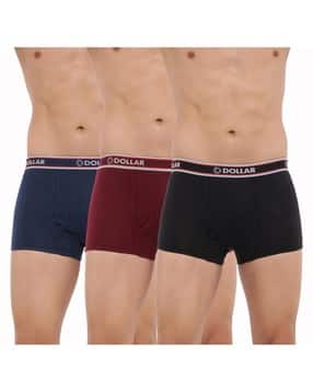dollar bigboss Pack of 3 Men Solid Combed Cotton Double Pouch Support Trunks-picture-53