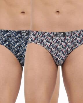 Pack of 2 Men Soft Combed Cotton Printed Brief-image-5
