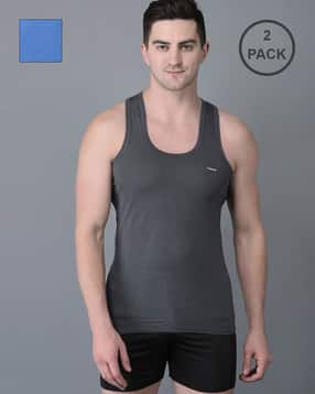 dollar Pack of 2 Men Solid Combed Cotton Shrinkless Vest-picture-23