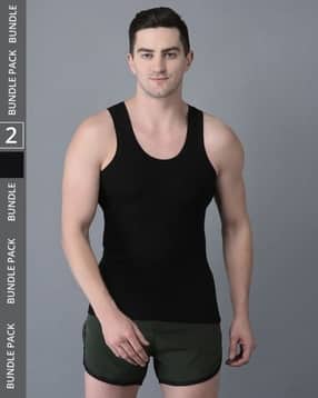 dollar bigboss Pack of 2 Men Solid Cotton Vest-picture-38