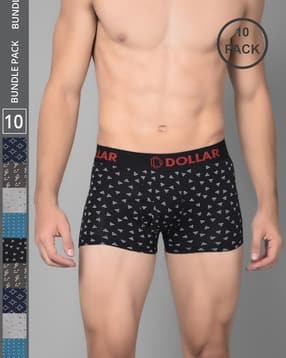 dollar bigboss Pack of 10 Men Cotton Printed Shuffle Intellisoft Cotton Spandex Trunks-picture-10
