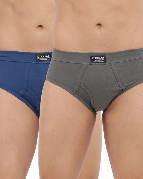 Pack of 2 Men Spandex Integrated Solid Cotton Brief