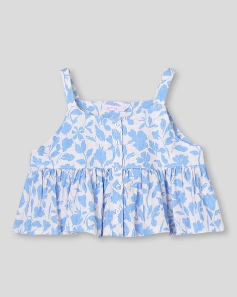 Wotnot by AZORTE All-Over Print Fit & Flare Strappy Top