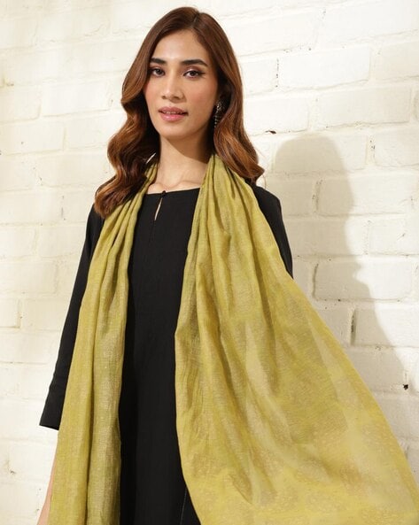 Women Woven Cotton Silk Stole Price in India