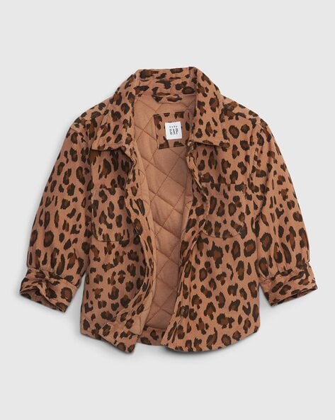 Baby Leopard Print Button Down Shacket