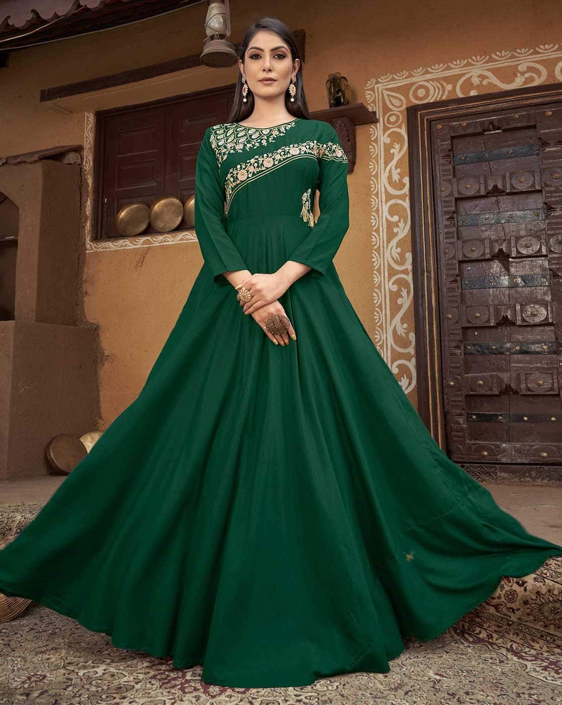 Buy Green Dresses Gowns for Women by Peachmode Online