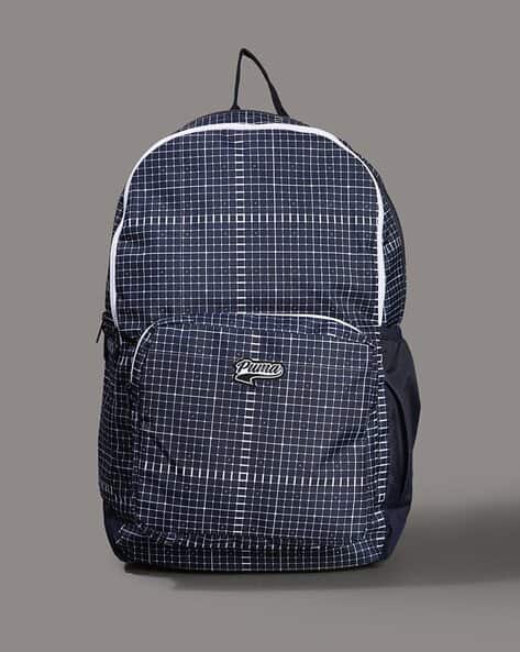 Puma Checked Backpack with Logo Patch