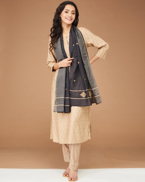 Women Ombre-Dyed Cotton Silk Stole Price in India