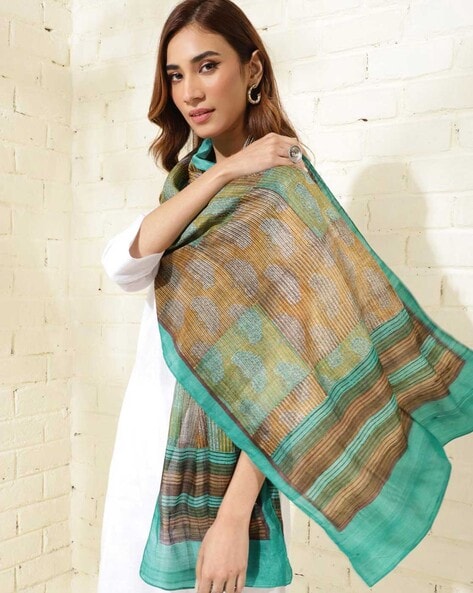 Women Printed Silk Stole Price in India