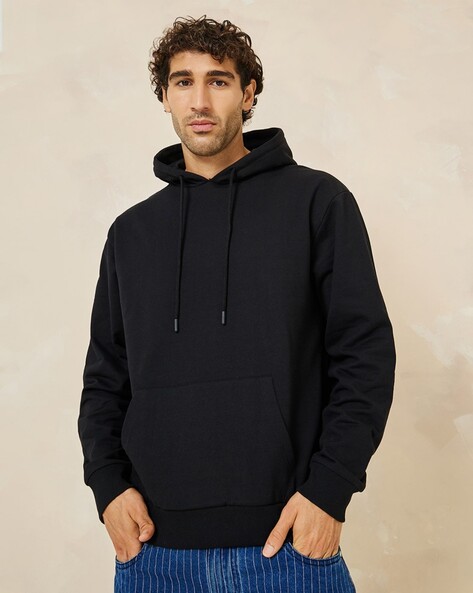 Relaxed Fit Fleece Hoodie with Kangaroo Pocket