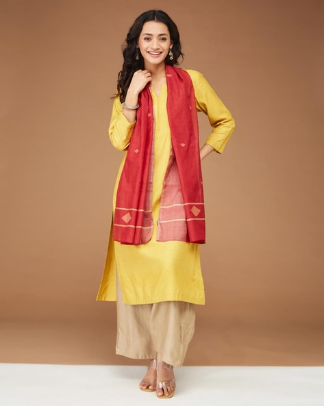 Women Ombre-Dyed Cotton Silk Stole Price in India