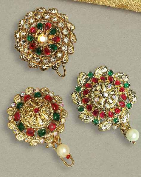 Fabula Women Set of 3 Gold-Plated Hair Bun Pins