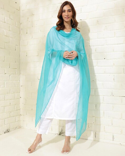 Women Woven Cotton Silk Dupatta Price in India