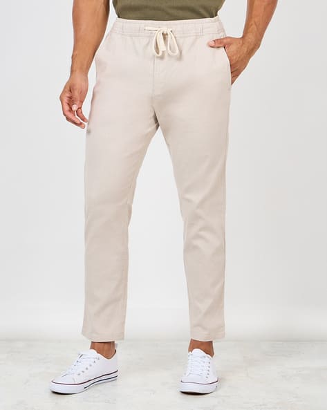 Men Cotton Slub Relaxed Fit Lounge Trousers