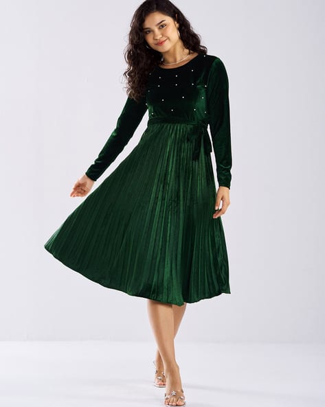 fit and flare velvet dress Tuckernuck Red Velvet Silk Haley Dress Red / 12 main image 1