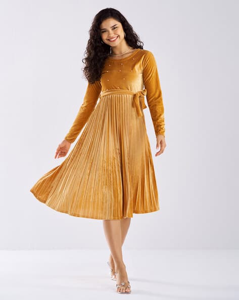 Buy Gold Dresses for Women by AASK Online