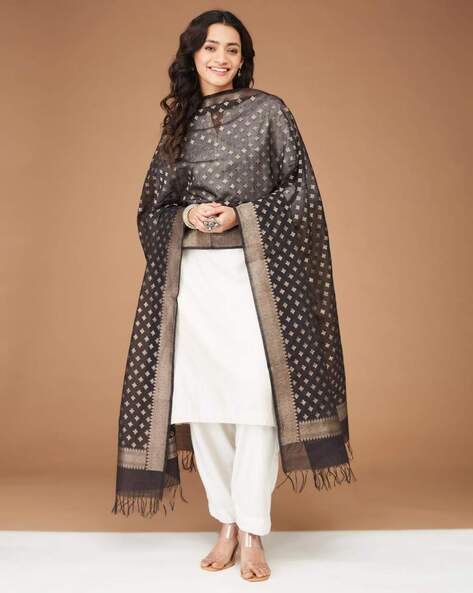 Women Printed Dupatta with Tassels Price in India