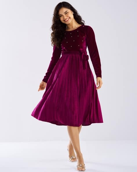 fit and flare velvet dress Velvet Dress | Party Dress main image 0
