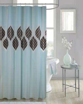 Leaf Print Shower Curtain with Hooks-image-46