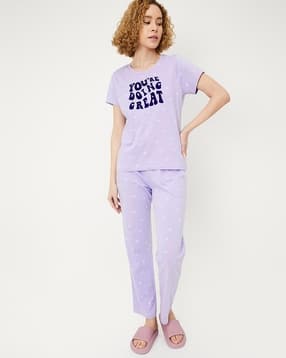 max Women Typographic Printed Top & Pyjamas Set-picture-33