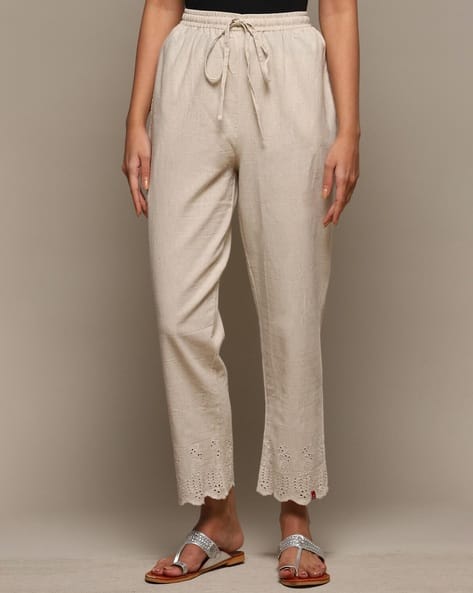 Buy Beige Trousers \u0026 Pants for Women by Biba Online | Ajio.com