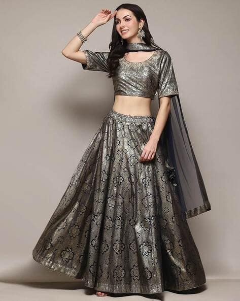 Biba Women Floral Print Flared Lehenga & Choli with Dupatta