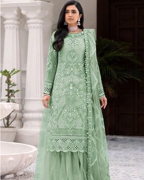 fc famina creation Embroidered Semi-Stitched Straight Dress Material-picture-24