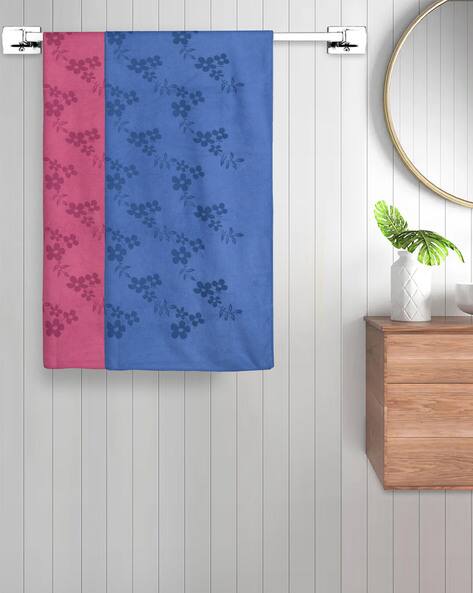 FABINALIV Set of 2 420 GSM Floral Print Bath Towels 55" x 27"