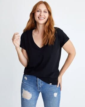 color capital Women Relaxed Fit V-Neck T-Shirt-picture-14