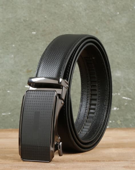 Men Leather Belt with Auto-Lock Buckle