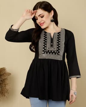 Buy Black Shirts, Tops & Tunic for Women by NISHABD Online | Ajio.com